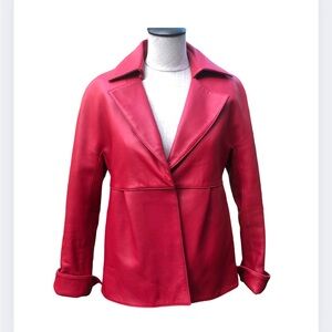 Jones of New York 100% Leather Red Jacket